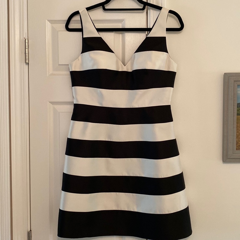 Black and White Stripe Cocktail Dress